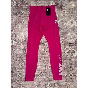 Nike Air Womens High Waisted Leggings Pink‎ Full Length CZ8622-615 Small NEW